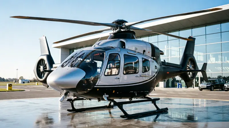 Helicopter prepared for a private charter service